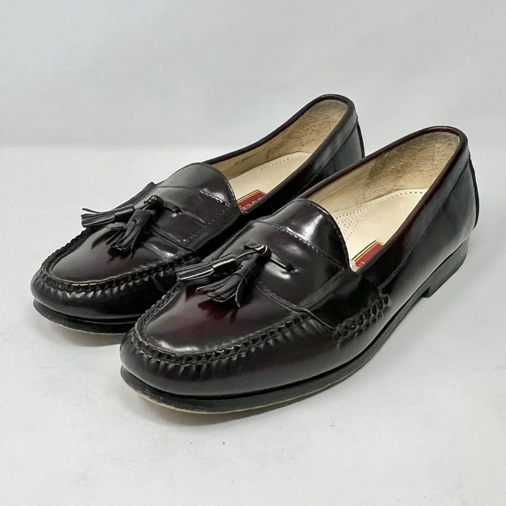 Cole Haan Mens F3 3507 Pinch Burgundy Tassel Loafer Slip On Dress Men's 11 M GUC